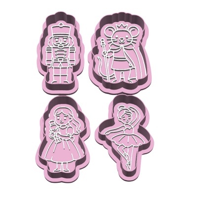 Conj. Cortadores c/ Carimbo Tema Quebra Nozes