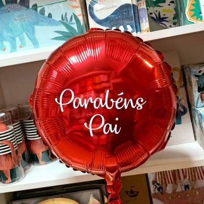 Balão + Texto Redondo Azul