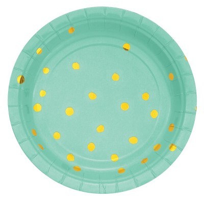 Pratos Menta Bolas Douradas