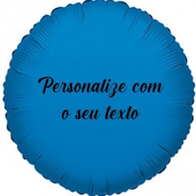 Balão + Texto Redondo Azul