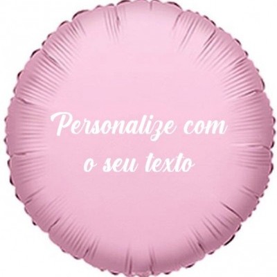 Balão + Texto Redondo Rosa Claro