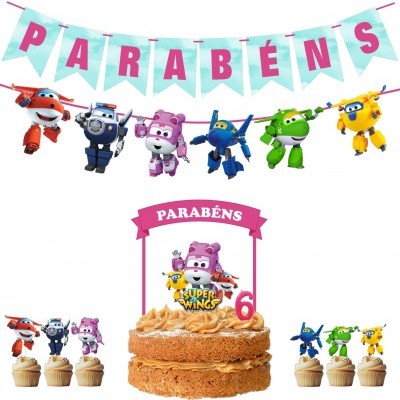 Kit Festa Super Wings Rosa