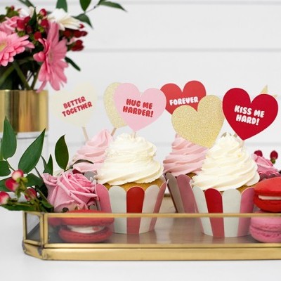 Toppers&#x20;Cora&#x00E7;&#x00F5;es&#x20;Dourados&#x20;Brilhantes