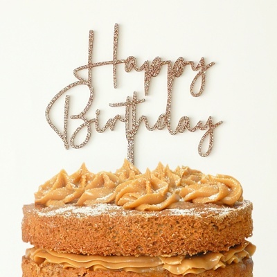 Topo Bolo Happy Birthday Letra 1 Acrilico Glitter