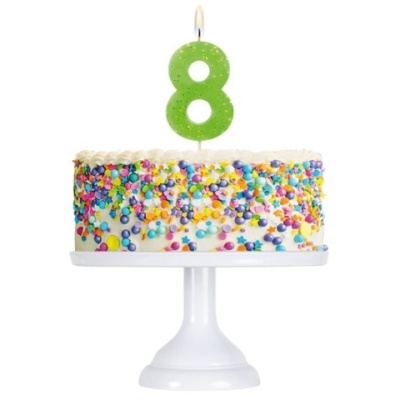 Vela Número Fluorescente 8