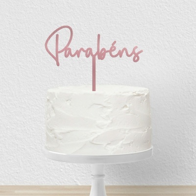 Topo Bolo Parabéns Letra 1 Acrilico