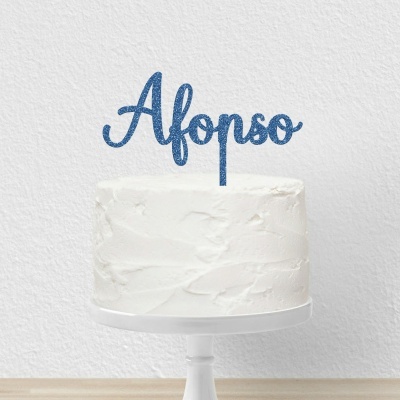 Topo Bolo Acrilico Letra 3 Glitter