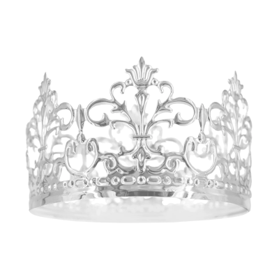 Coroa Topo de Bolo Prateada