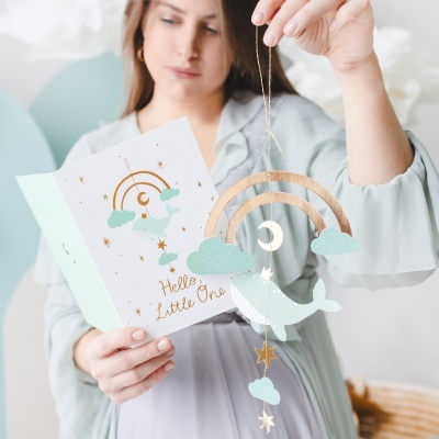 Postal + Decoração Bebé Azul