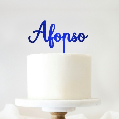 Topo Bolo Acrilico Letra 3