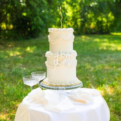 Front Topper Happy Birthday Prateado