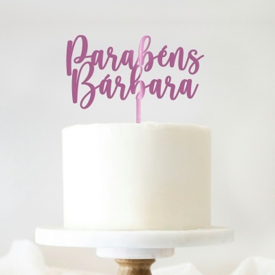 Topo Bolo Acrilico Letra 2