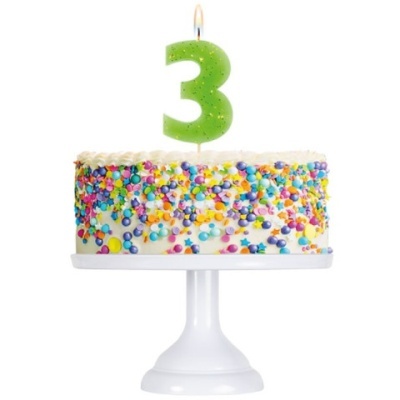 Vela Número Fluorescente 3