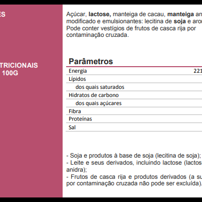 Pingos de Chocolate Branco