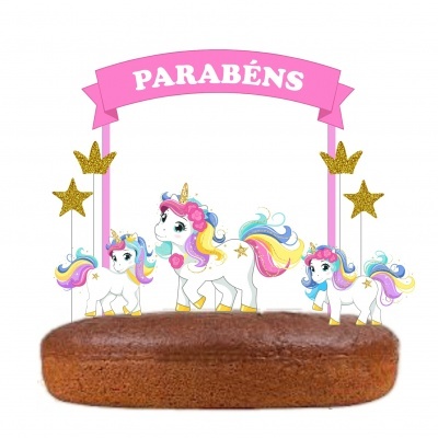 Topo Bolo Unicórnios