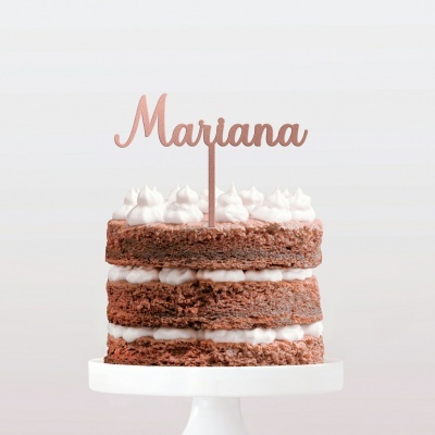 Topo Bolo Acrilico Letra 3