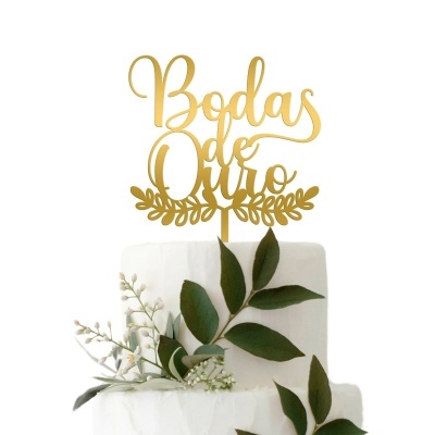 Topo Bolo Bodas de Ouro
