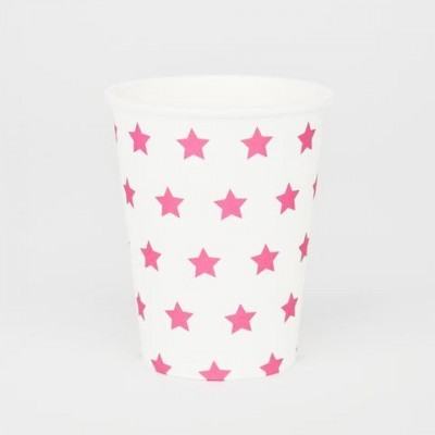 Copos Rosa Forte Estrelas