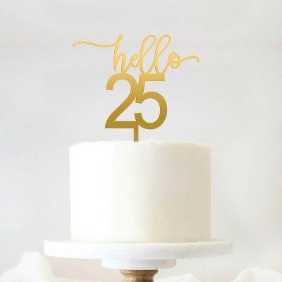 Topo Bolo Hello 25 Acrilico