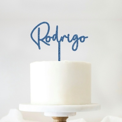 Topo Bolo Acrilico Letra 1 Glitter