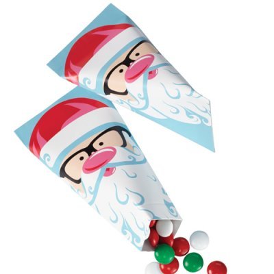 Conj. 6 Pacotinhos Papel Pai Natal