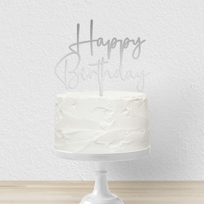 Topo Bolo Happy Birthday Letra 1 Acrilico