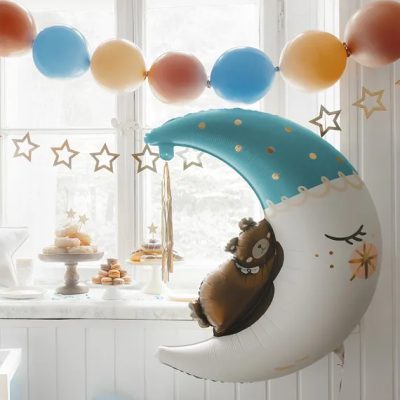 Balão Lua Urso Azul