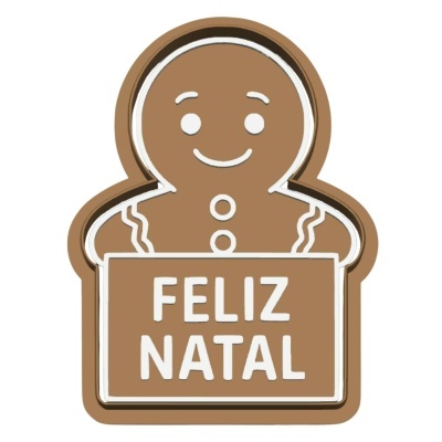 Cortador c/ Carimbo Feliz Natal Gingerbread