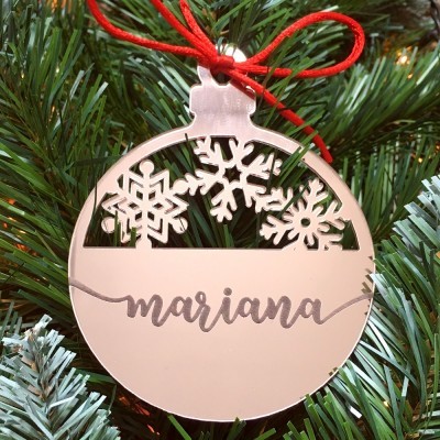 Bola Natal Gravada Espelho