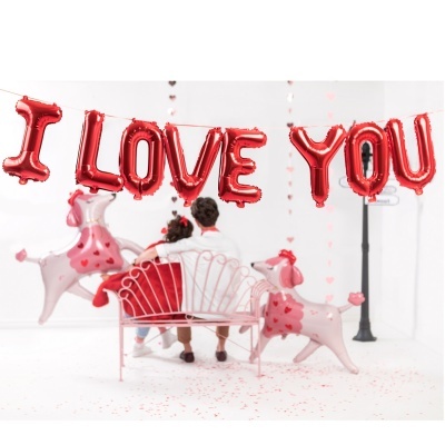 Conj. Balões I LOVE YOU