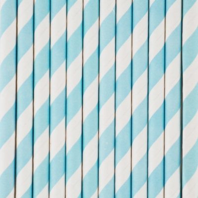 Palhinhas Azul Claro Riscas -  Conj. 10