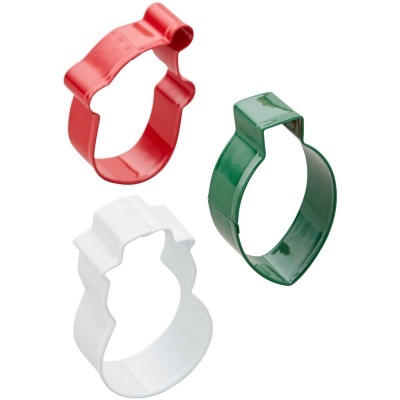 Conj. 3 Cortadores Pai Natal, Luz e Boneco de Neve