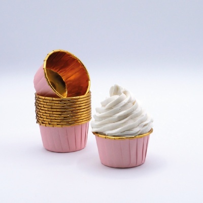 Formas Cupcakes Rosa e Douradas