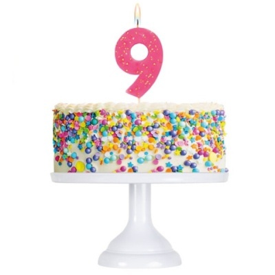 Vela Número Fluorescente 9