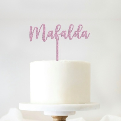 Topo Bolo Acrilico Letra 2 Glitter