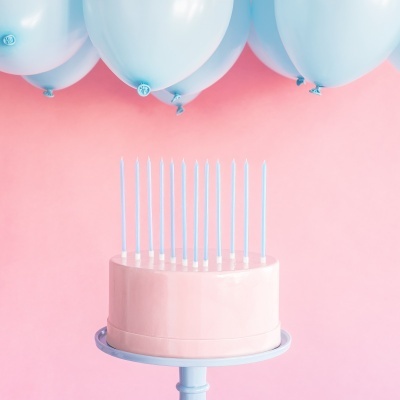 Velas Altas Azul Pastel