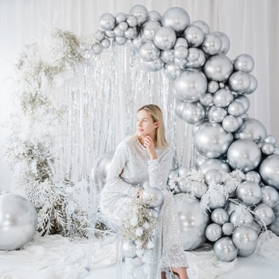 Balão Cromado Prateado 60cm