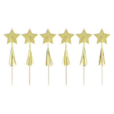 Toppers Estrelas Dourado Glitter