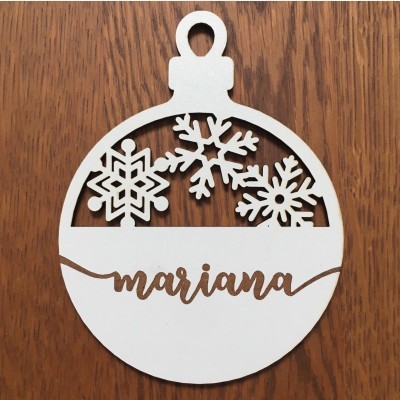 Bola Natal Gravada MDF