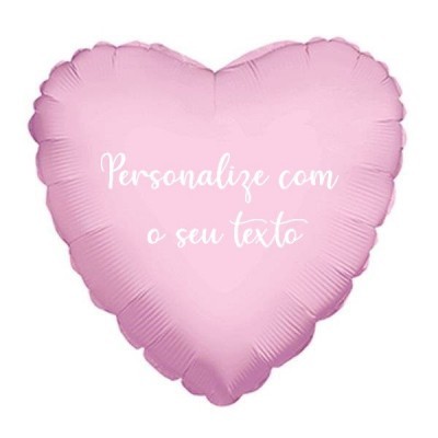 Balão + Texto Coração Rosa Claro