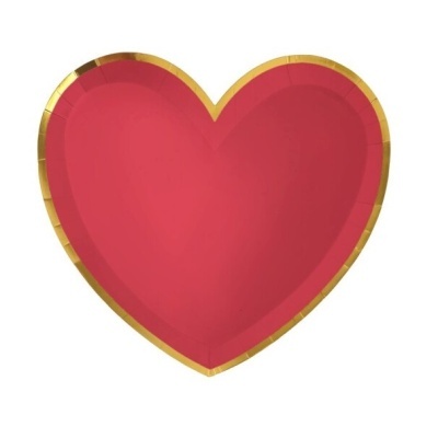 Pratos Coração Vermelhos