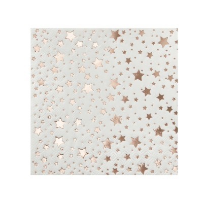 Guardanapos Rose Gold Estrelas Metalizadas