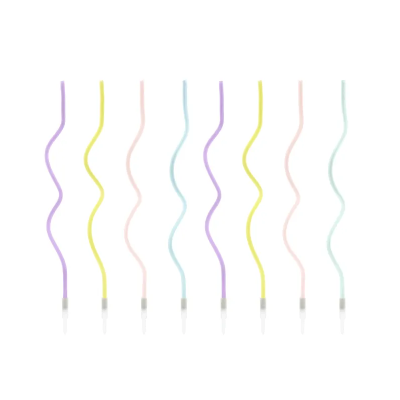 Velas Espiral Finas Cores Pastel
