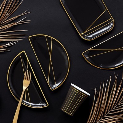 Pratos Pretos e Dourado