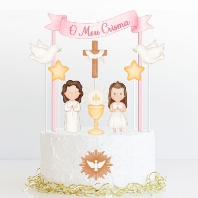 Topo Bolo Crisma Menina
