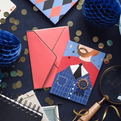 Postal + Pin - Super Dad