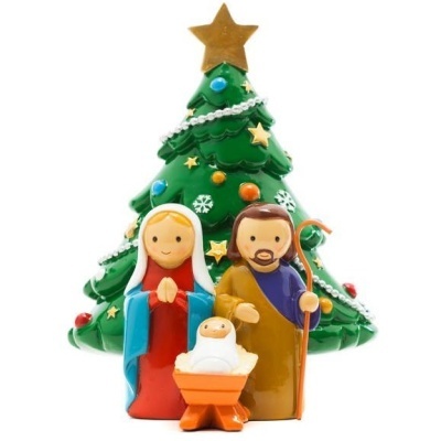 Figura Presépio Sagrada Família c/Árvore