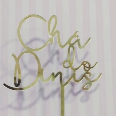 Topo Bolo Acrilico Letra Fina