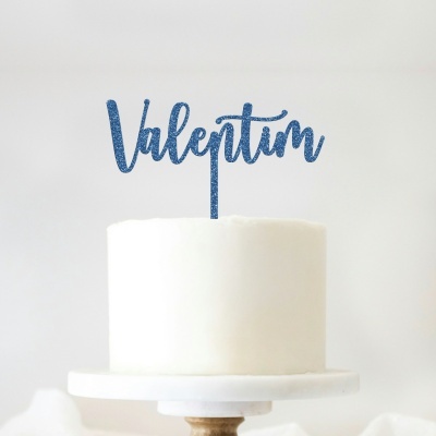 Topo Bolo Acrilico Letra 2 Glitter