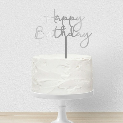 Topo Bolo Happy Birthday Letra 5 Acrilico
